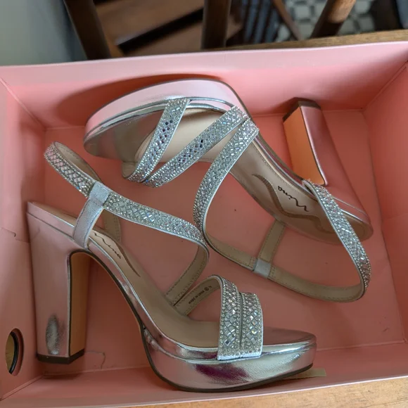 Glamorous Silver Rhinestone Heels - Picture 5 of 6